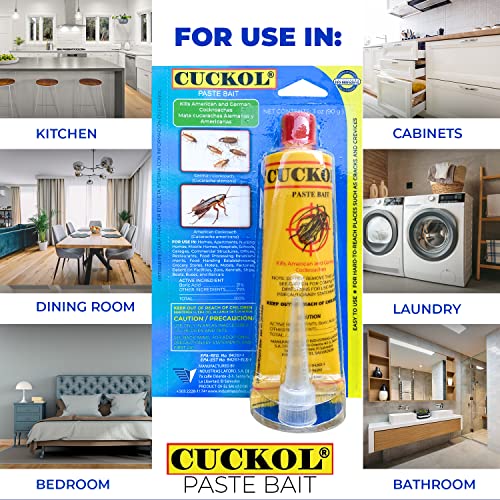 Cuckol Bait Ready to use, Kills All Cockroaches Including The German one, odorless, Safe use for People and Pets, Natural attractants Placed in Kitchen and Furniture, Long time Without Cockroaches