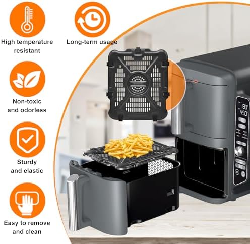 Air Fryer Replacement Tray for Ninja SL401 DoubleStack XL 2-Basket, 2 Packs Air Fryer Grill Plate Tray Accessories, Dishwasher Safe