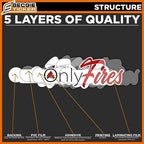 (3PCS) Only Fires Sticker Firefighter Helmet Hard Hat Fireman Stickers For Men Father Dad Adults Funny Decals Waterproof Vinyl Sticker for Water Bottle Tumbler Phone Case Cars Laptops Gifts (2 Inches)