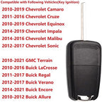 Remote Flip Key Fob Replacement Fits for Chevy Cruze Equinox Camaro Malibu Sonic Impala Buick LaCrosse Regal Verano Encore Allure GMC Terrain 2010-2021 Keyless Entry Remote Control OHT01060512 Set 1