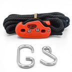 Tie Boss - 1/4 Inch, Medium Duty, (150 lbs Working Load Limit), Weather Resistant, Tie Down, Rope Tightening System, (w/15 ft Rope) (Pack of 1) (Orange)
