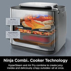 Ninja R-SFP701 14-in-1 Multicooker, Oven & Air Fryer, 15-Min Meals, 3 Accessories, Grey (Renewed)