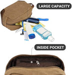 emissary Men's Toiletry Bag, Leather and Canvas Travel Toiletry Bag, Dopp Kit for Men, Travel Bathroom Bag Men's Shaving Kit, Travel Kit Small Bags for Men, Shaving Bag for Travel Accessories (Brown)
