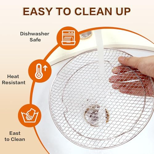 7.8" Air Fryer Accessories, 3 Stackable Racks for Instant Vortex, Nuwave Air Fryer, Ninja Foodi Grill, Multi-Layer 304 Stainless Steel Grill Rack, Fits 5.8 QT Air Fryer Oven