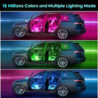 Winzwon Car LED Strip Lights, Car Accessories for Women Men, Gifts for Men Him, Led Lights for Car Decor, APP Control Inside with USB Port, Music Sync Color Change Lights for Jeep Truck, 12V