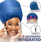Hair Dryer Bonnet w/A Headband Integrated That Reduces Heat Around Ears & Neck - Blow Dryer Attachment for Hair Dryer, Speeds Up Drying Time