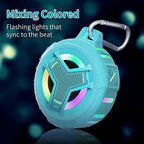 EBODA Waterproof Bluetooth Shower Speaker, IPX7 Floating Portable Wireless Small Speakers, 24H Playtime with RGB Light for Kayak, Beach, Pool Accessories, Gifts for unisex -Sky Blue