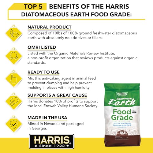 HARRIS Diatomaceous Earth Food Grade 10.5 LB, OMRI Certified, No additives or fillers