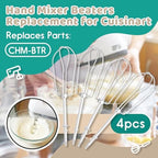4-Pack Hand Mixer Beaters Attachments for Cuisinart CHM Series HM-50 HM-70 CHM-3 CHM-7PK Hand Mixer - Hand Mixer Replacement Beaters Compatible with Cuisinart Hand Mixer Parts# CHM-BTR