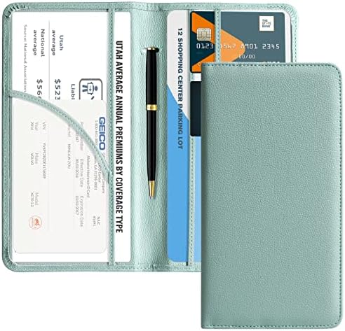 CoBak Car Registration and Insurance Holder - Vehicle Glove Box Car Organizer,Auto Truck Comparment Accessories Case with Magnetic Closure for Essential Document,Driver License,Cards