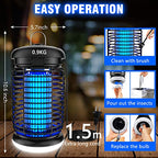 Endbug Bug Zapper, Mosquito Zapper, Bug Zapper Outdoor with LED Light, Fly Zapper, 5ft Power Cord, Waterproof, 2 in 1 Fly Trap Indoor Electric Bug Zapper for Patio Garden Backyard Home, Plug in
