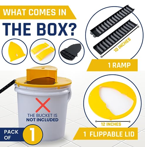 DYMPORT Mouse Trap Bucket, Auto Reset Flip and Slide Mouse Trap for Indoor and Outdoor Usage, Bucket Mouse Trap 5 Gallon Bucket Compatible