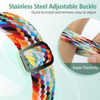 Elastic Braided Bands Compatible with Fitbit Charge 5/Fitbit Charge 6 for Women Men, Breathable Adjustable Stretchy Nylon Loop Sport Replacement Wristbands for Fitbit Charge 6 Charge 5 Straps