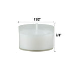 Stonebriar 96 Count White Unscented Smokeless Long Burning Clear Cup Tea Light Candles with 6 to 7 Hour Burn Time