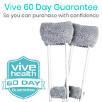 Vive Sheepskin Crutch Pads & Hand Grips for Adults, Kids, Crutches, Armpits - Accessories Knee Scooter Foot Injuries Pillow for 5ft Medical 6 feet Youth Padding Arm Underarm Folding Walking Crutches
