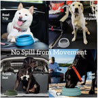 OHMO Spill Proof Collapsible Dog Water Bowl Large 34oz for Cars, No Splash Portable Bowls for Dog Travel, Pet Essentials for Road Trips, Cat Travel Accessories