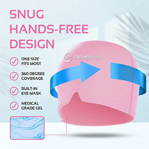 2 Pack Migraine Relief Ice Head Wrap Headache and Migraine Hat | Cold Gel Head Ice Pack with Face and Eye Mask Compress for Cooling Migraine Relief - Tension Headache Relief, Sinus Pressure Relief