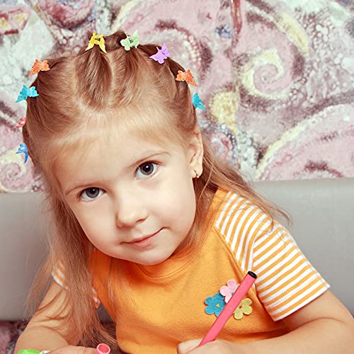 EAONE Glossy Mini Butterfly Clips, Colorful Mini Hair Claw Clip for Girls and Women, 90s Y2K Cute Hair Styling Accessories, More than 10 Asscorted Colors, Set of 50