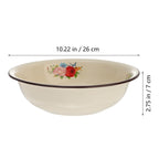 1pc Enamel Basin Vintage Salad Bowl Retro Enamel Bowl Round Salad Serving Bowl Metal Mixing Bowls Round Cereal Bowl To Go Plates with Lids Dough Making Basin Bowl Set Ceramics