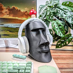 Moai Headphone Stand - Universal Headset Holder - Desk Accessory - Stands and Mounts for Desktop - Gaming Setup - Gamer Accessories (Galaxy Black)