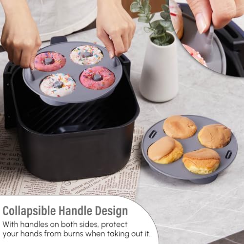 EM Silicone Air Fryer Liners Set of – Reusable Air Fryer Accessories with Cupcake, Donut, Brownie, Waffle Molds – Heat-Resistant, Food-Grade Silicone for Ninja, Gourmia.