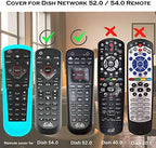 Cover for Dish Network Remote, Case for Dish TV Remote Control 52.0/54.0 Replacement, Silicone Skin Sleeve Glow in The Dark Sky Blue