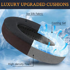 SOULWIT Cooling-Gel Earpads Cushions Replacement for Sennheiser HD650, HD660 S, HD660S2, HD600, HD6XX, HD58X, HD580, HD565, HD545, HD535 Headphones, Ear Pads with Ice Silk Fabric - Dark Coffee