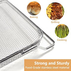Replacement Air Fryer Basket for Ninja DCT401 DCT451 DCT402BK Double Oven, Stainless Steel Air Fryer Basket for Ninja 12-in-1 Toaster Oven, Mesh Basket for Ninja Smart Convection Oven Accessories