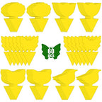 Stingmon 60 Pack Sticky Traps Indoor Plants Fruit Fly Traps, Yellow Sticky Trap Killer for Insects, Fungus Gnat Traps Sticky for House Plants Bugs