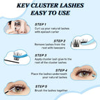 KevKev Lash Clusters 192 Pcs Individual Lashes Cluster Lashes Mixed Styles DIY Lash Extensions Eyelash Clusters Thin Band & Soft Lashes that Look Like Eyelash Extensions(Spring & Summer, C-10-18mix)