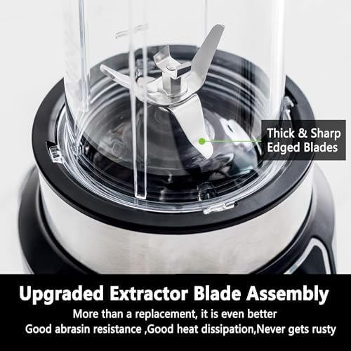 Ninja Blender Cups Replacement, 24oz Ninja Blender Cups with To-Go Lids, 7 Fins Extractor Blade, Compatible with Nutri Auto iQ Blenders BL2012 BN801 BL480-30 BL640-30 BL642-30 NN100-30 BL450