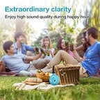 EBODA Waterproof Bluetooth Shower Speaker, IPX7 Floating Portable Wireless Small Speakers, 24H Playtime with RGB Light for Kayak, Beach, Pool Accessories, Gifts for unisex -Sky Blue