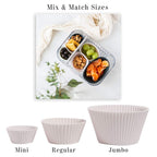 The Silicone Kitchen Reusable Silicone Baking Cup Silicone Muffin Liners for Cupcakes, BPA Free, Regular, 12 Pack, White Blue Green