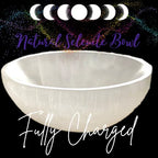Selenite Crystal Smudge Bowl, Polished Thickly Hand-Carved, Moroccan Crystal Holder to Charge, Cleanse Crystals, Charging, Smudging Bowl, Spiritual Gifts, Wicca Supplies (5" Extra Large)