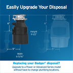 InSinkErator Badger 5 Garbage Disposal with Power Cord, Standard Series 1/2 HP Continuous Feed Food Waste Disposer, Badger 5 W/C, No Size, Black/Gray