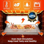 Air Fryer Grill Pan & Basket for Cuisinart TOA-60 TOA-65 TOA-70 Toaster Air Fryer Convection Oven, 12.2 * 11'' Mesh Air Fryer Steel Basket Wire Rack Accessories Parts, Dishwasher Safe