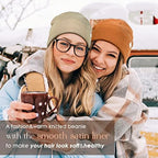 YANIBEST Womens Satin Lined Knit Beanie Hat Acrylic Winter Hats for Women Men Silk Lining Soft Slouchy Warm Cuffed Beanie Hat