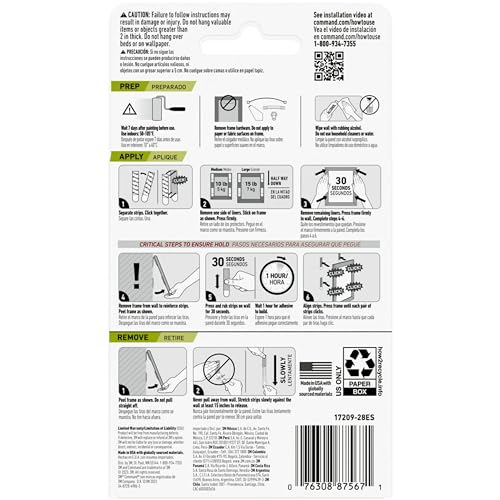 Command 15 lb & 10 lb Large and Medium Picture Hanging Strips 28 Assorted Pairs (56 Command Strips), Damage Free Hanging Picture Hangers, Wall Hanging Strips for Home Decor, White Adhesive Strips