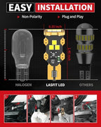 LASFIT 921 LED Bulb Reverse Light, 912 T15 LED 6000K White Canbus Error Free W16W 906 904 LED Backup Replacement Cargo Lights For Car/Trunk, 300% Super Bright, Pack of 2