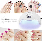 Gel UV LED Nail Polish Lamp, LKE Nail Dryer 40W LED Light with 3 Timers Professional for Nail Art Tools Accessories White