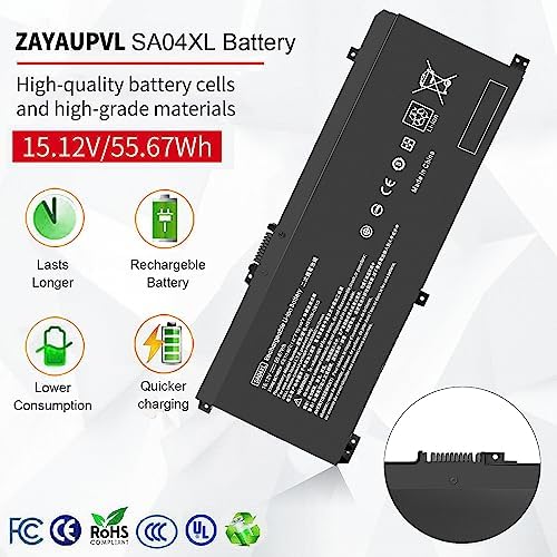 SA04XL Battery for HP Envy X360 Battery Replacement 15m-ds0011dx 15m-dr0012dx 15m-dr0011dx 15m-ds0xxx 15m-dr0xxx 15t-dr100 15m-dr1xxx 17t-cg100 17-cg100 15M-DR 15M-DS Laptop L43267-005 L43248-AC2