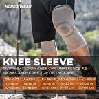 Incrediwear Knee Sleeve – Knee Braces for Knee Pain, Joint Pain Relief, Swelling, Inflammation Relief, and Circulation, Knee Support for Women and Men, Fits 12”-14” Above Kneecap (Red, Medium)