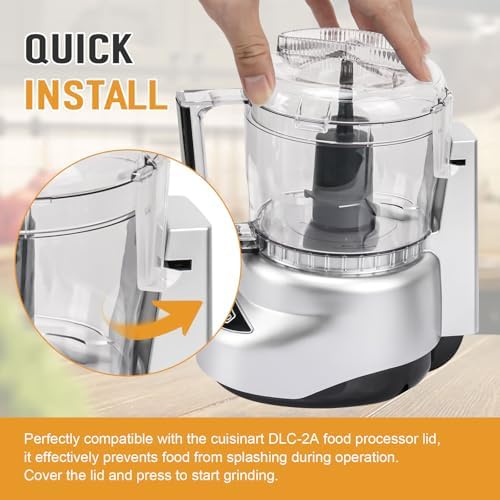 DLC-2AWBC-1 Food Processor lid Replacement for Cuisinart DLC-2A Mini Prep Plus Food Processor 3 Cup,Work Bowl Cover Models