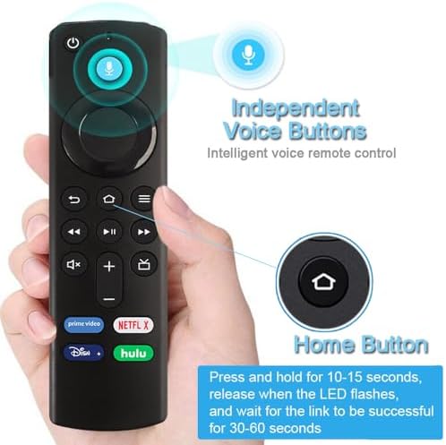 Upgrade Replacement Voice Remote (L5B83G) for FireStick 3rd Gen, Smart TV Stick/4K Max, Lite, Fire TV Cube & Cube Max, Fire TV 3rd Gen Pendant (Includes 2 Batteries)