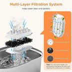 Cat Water Fountain Stainless Steel: 3.2L/108oz Pet Foundatin Water Bowl for Cats Inside Automatic Dog Drinking Dispenser Dish Animal Feeding & Watering Supplies Waterfall with 1 Replacement Filter