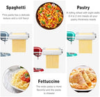Pasta Maker Attachment 3 in 1 Set for All KitchenAid Stand Mixers Included Pasta Sheet Roller, Spaghetti Cutter, Fettuccine Cutter Maker Accessories and Cleaning Brush