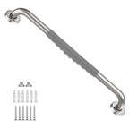 20 Inch Anti Slip Shower Grab Bar, Munzong Chrome Stainless Steel Bathroom Grab Bar w/Gray Rubber Grip, Bathroom Balance Bar,Safety Handrail Support,Handicap Elderly Senior Assist Bath Handle
