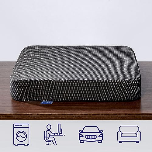 CYLEN Ifoam Gel Infused Memory Foam Layer Wheelchair Cushion - Seat Cushion for Wheelchair-Office Chair, Kitchen Chair, Car Seats-Pressure Sore and tailbone Pain Relief-High Dense Polyfoam Base(Black)