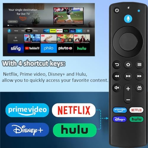New L5B83G Voice Remote Replacement for FireStick 3rd Gen TV, Fit for TV Stick/ 4K Max, 2nd Gen, Lite, Cube(1st Gen & 3nd Gen), for TV (3rd Gen, Pendant Design)