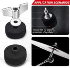 Facmogu 13PCS Cymbal Replacement Accessories, Standard Hi-Hat Clutch, Drum Cymbal Felt Pads Include Wing Nuts & Washers & Plastic Cymbal Sleeves, Replacement for Drum Set - Black